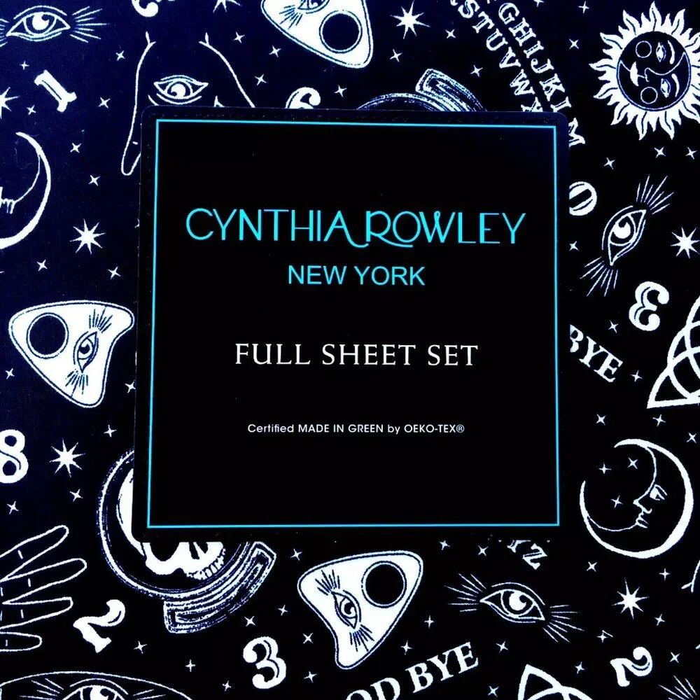 4pc Cynthia Rowley Halloween Ouija Board FULL Sheet Set Psychic Palm Celestial